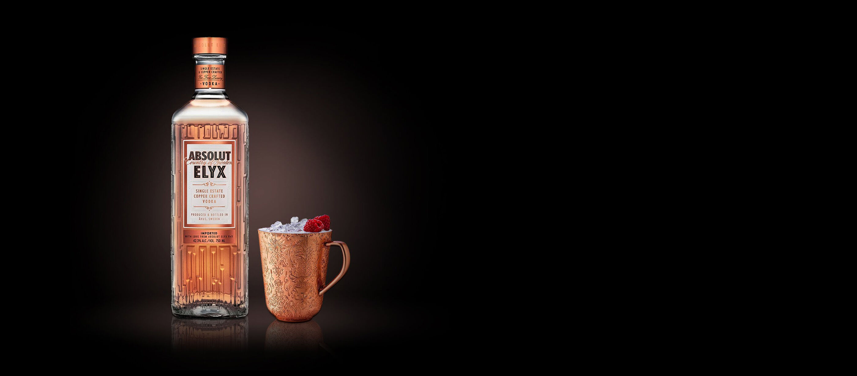 The Absolut Elyx Raspberry Mule Cocktail
